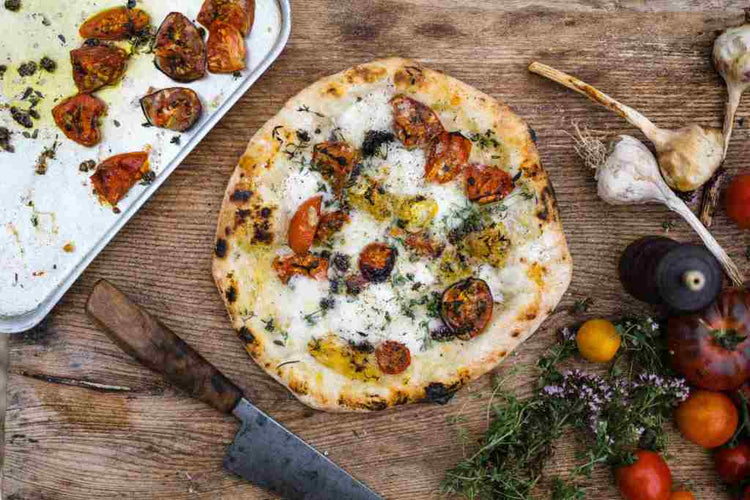 Savour the Essence of Slow-Roasted Tomato and Garlic Pizza